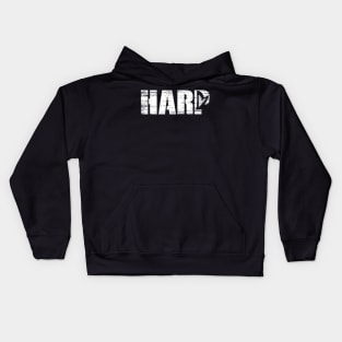 Distressed Look Harp Gift For Harpists Kids Hoodie